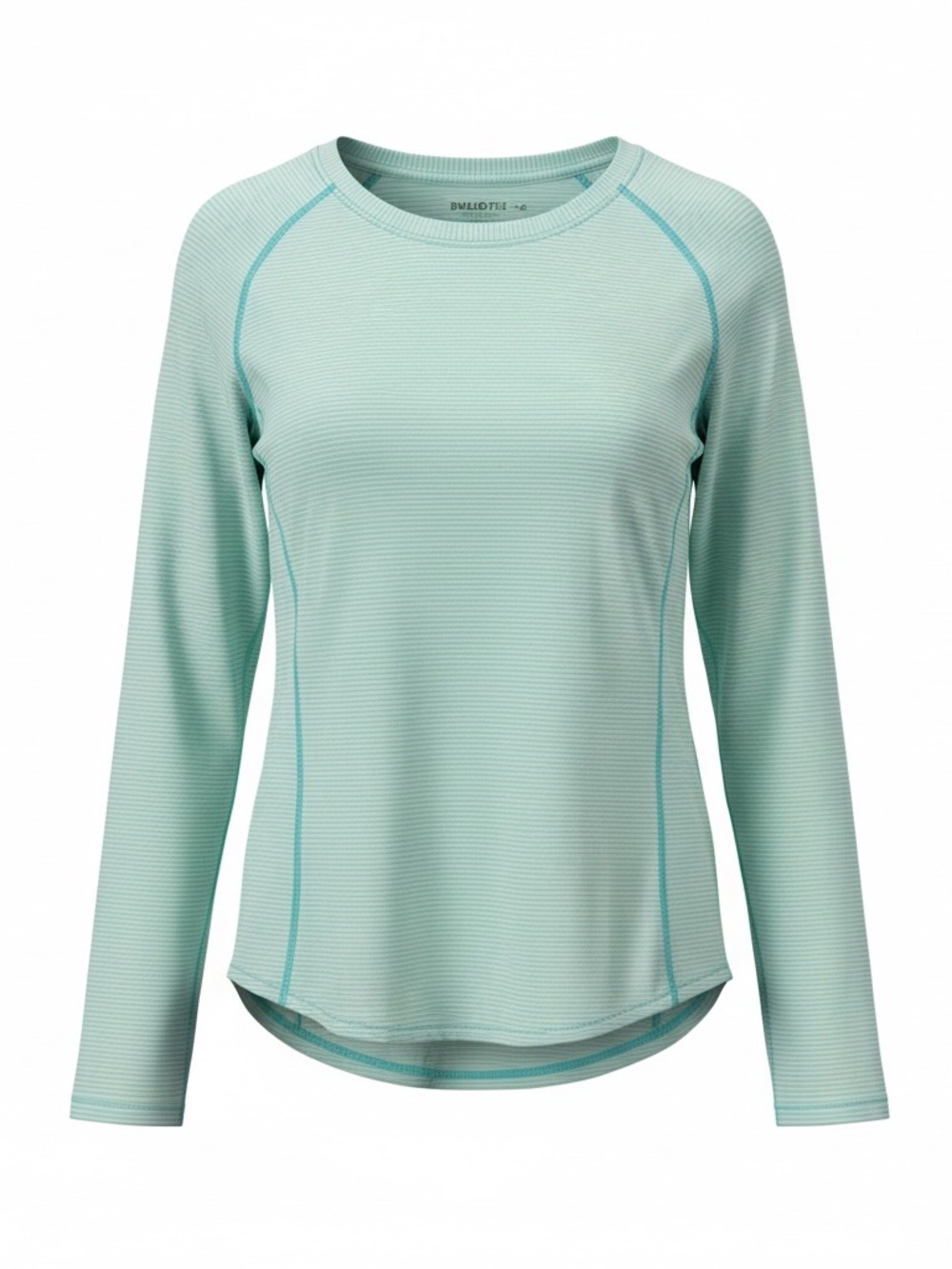 Duluth Trading Co Mint Green White Long-Sleeve Performance Top. Size medium